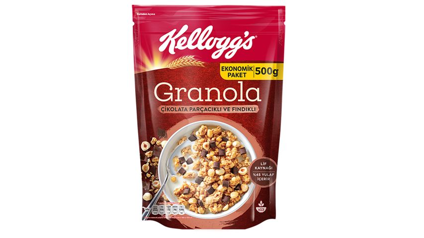 Kellogg's Çikolata Parçacıklı & Fındıklı Granola 500 g