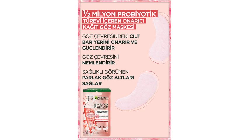 Garnier Repairing Sheet Eye Mask with 1/2 Million Probiotic Fractions
