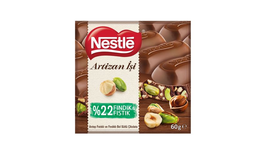 Nestlé Artisan Pistachio & Hazelnut Creamy Milk Chocolate 60 g