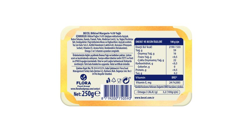 Becel Klasik Margarin 250 g