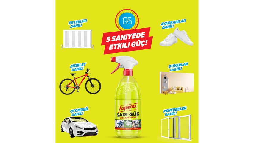 Asperox Sarı Güç Ultra Yağ Çözücü Sprey 1 L