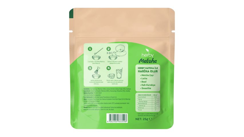 Herby Premium Antep Fıstığı Aromalı Matcha 25 g