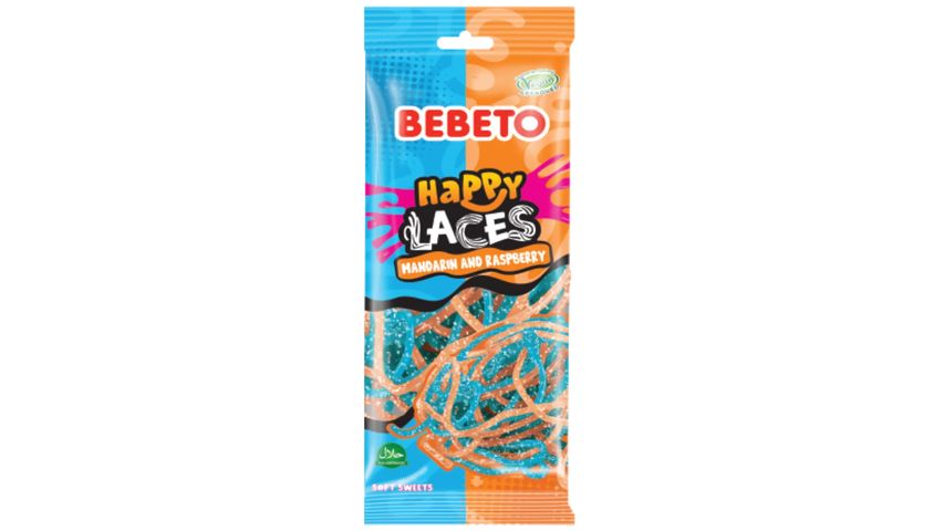 Bebeto Laces Tangerine & Raspberry Soft Candy 75 g