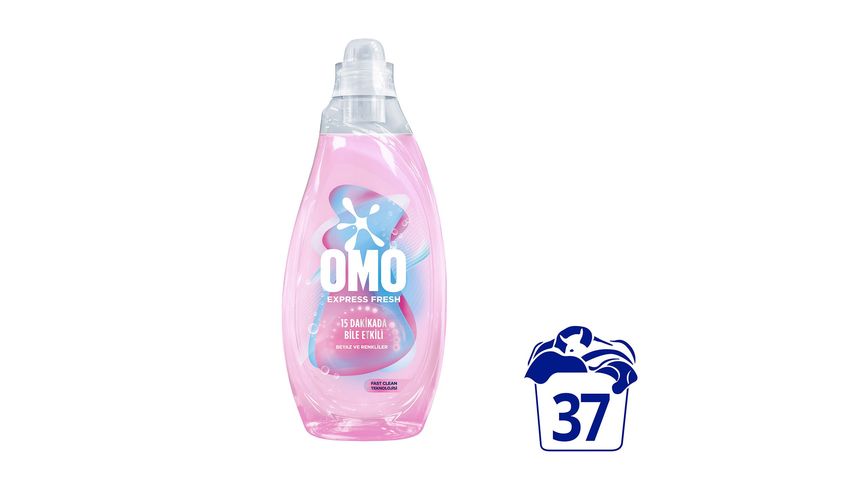 Omo Express Fresh Sensitive Beyaz & Renkliler için Hipoalerjenik Sıvı Deterjan 1480 ml