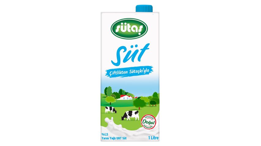 Sütaş Yarım Yağlı Süt 1 L