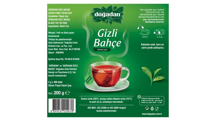 Doğadan Hidden Garden Teapot Bag Tea 100x Pack