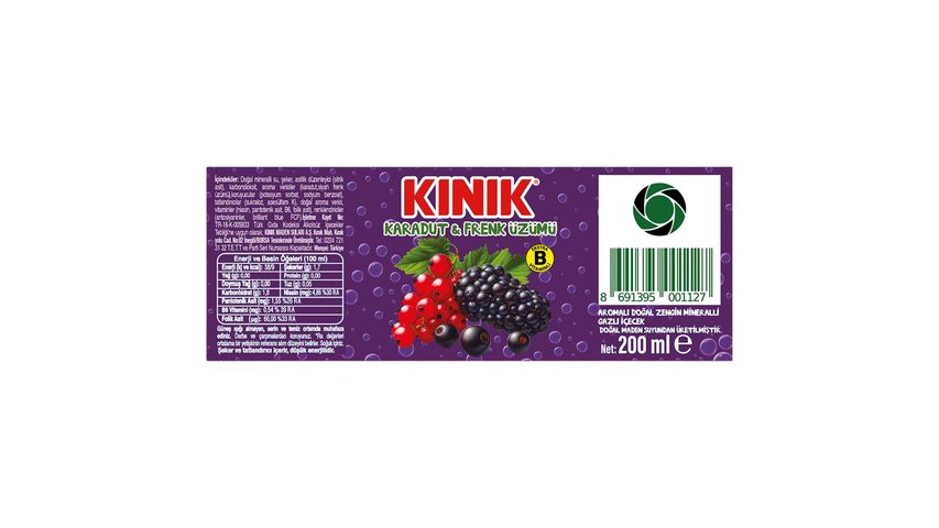 Kınık Karadut & Frenk Üzümü Maden Suyu 6 x 200 ml