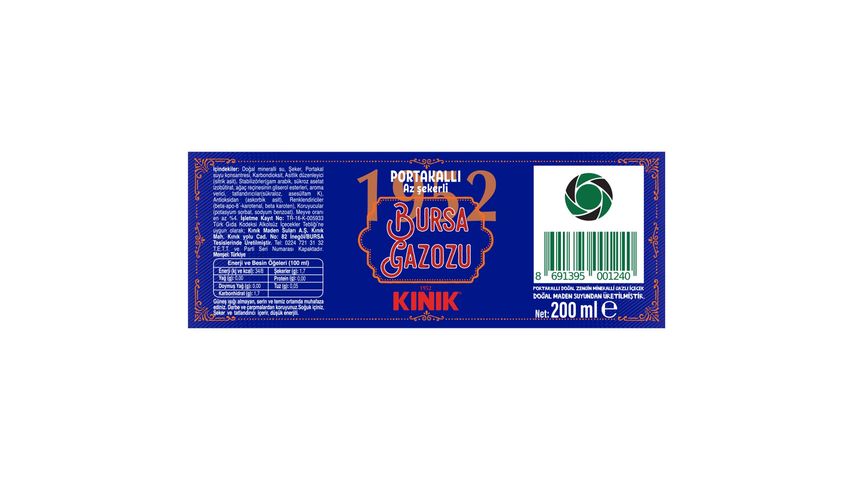 Kınık Portakallı Bursa Gazozu 6 x 200 ml