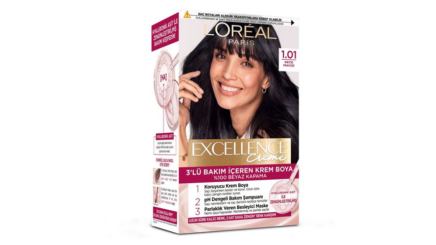L’Oréal Paris Excellence Creme 1.01 Derin Gece Mavisi Saç Boyası