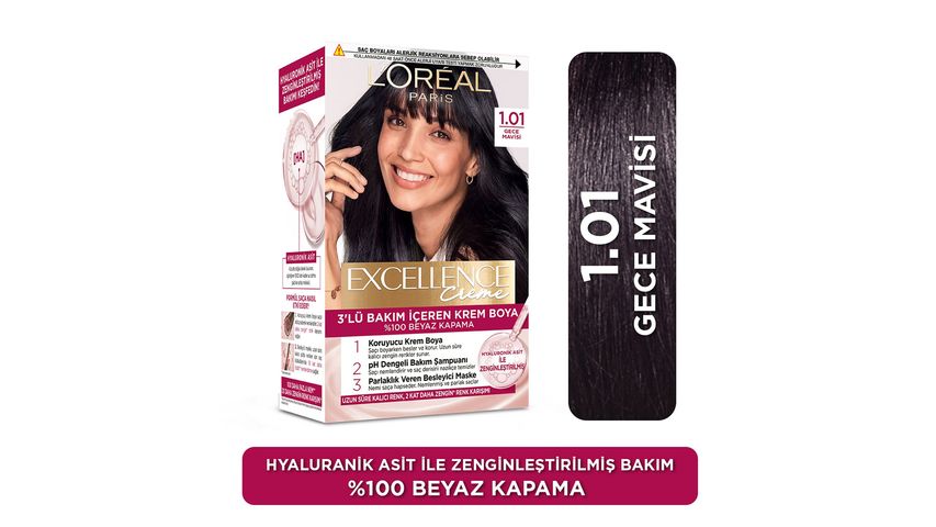 L’Oréal Paris Excellence Creme 1.01 Derin Gece Mavisi Saç Boyası