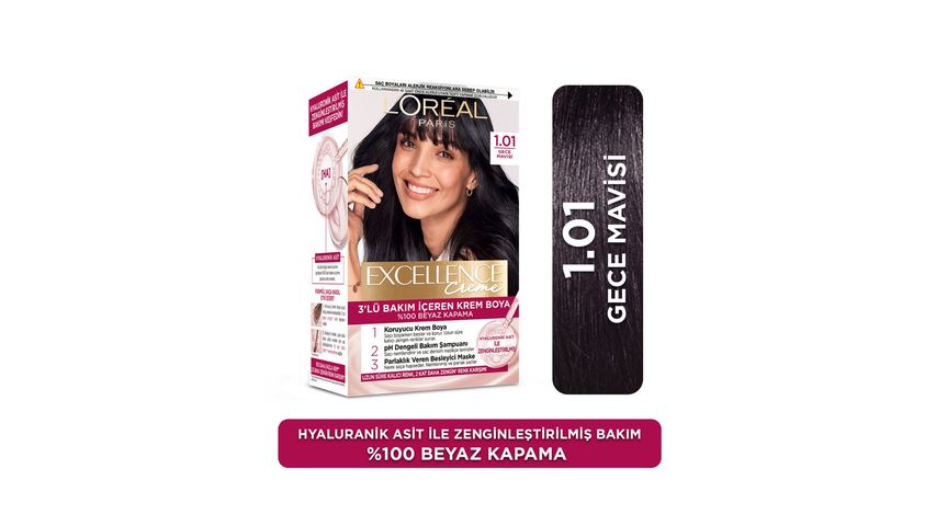 L’Oréal Paris Excellence Creme 1.01 Derin Gece Mavisi Saç Boyası