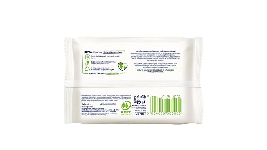 Nivea Makyaj Temizleme Mendili Kuru Ciltler 25'li