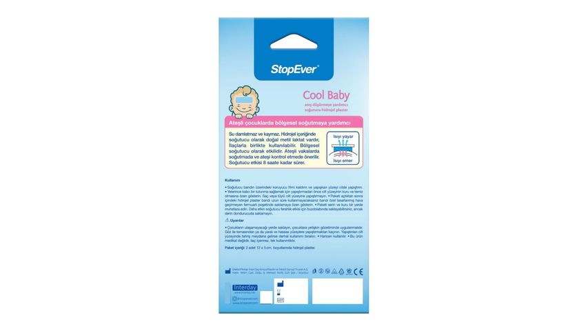 StopEver Cool Baby Ateş Düşürmeye Yardımcı Plaster