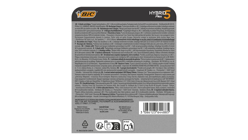 Bic Flex 5 Hybrid Yedek Tıraş Bıçağı Kartuşu 4'lü