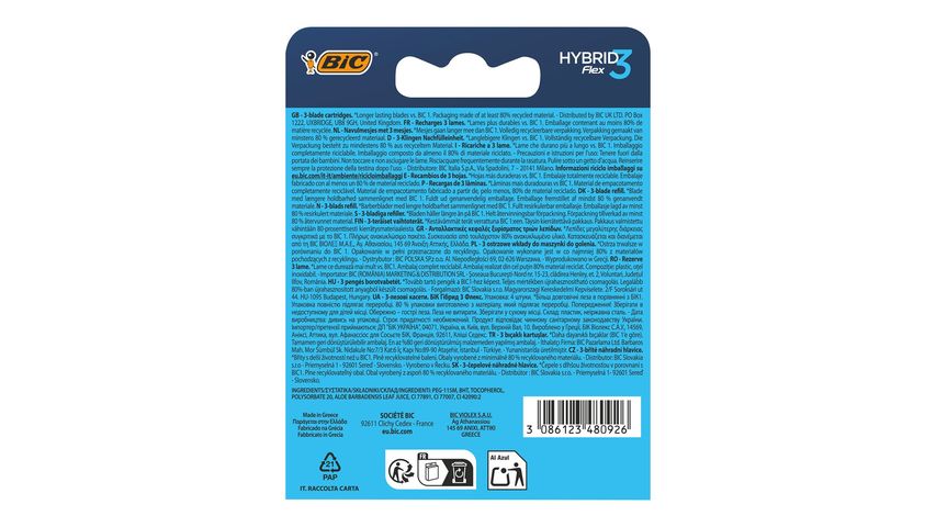 Bic Flex 3 Hybrid Yedek Tıraş Bıçağı Kartuşu 4'lü
