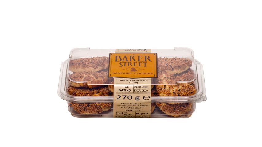 Baker Street Sesame Heart-Shaped Savory Cookies 270 g