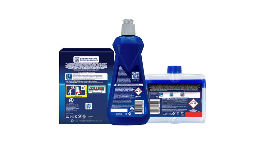Finish Temizlik ve Bakım Seti (Parlatıcı ve Kurutucu 400 ml + Makine Temizleyici ve Koku Giderici Sıvı 250 ml + Kireç Önleyici Tuz 550 g)
