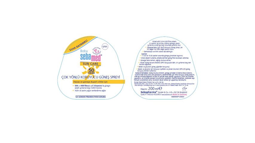Sebamed Sun Care Bebek Güneş Spreyi SPF 50+ 200 ml