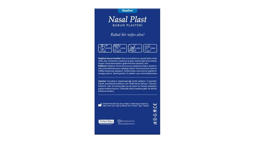 StopEver Nasal Plast Burun Bandı Normal Boy