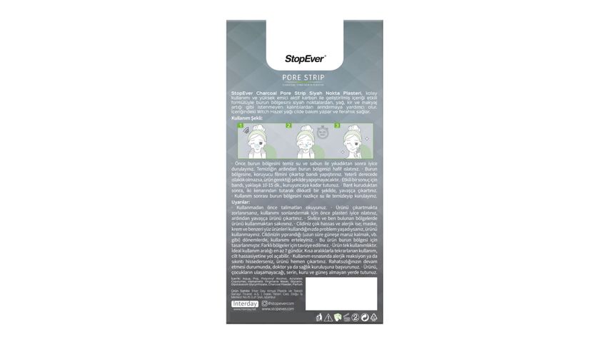 StopEver Charcoal Pore Strip Siyah Nokta Bandı 6 Adet