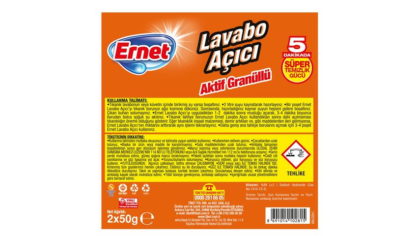 Ernet Active Granule Drain Opener 2 x 50 g