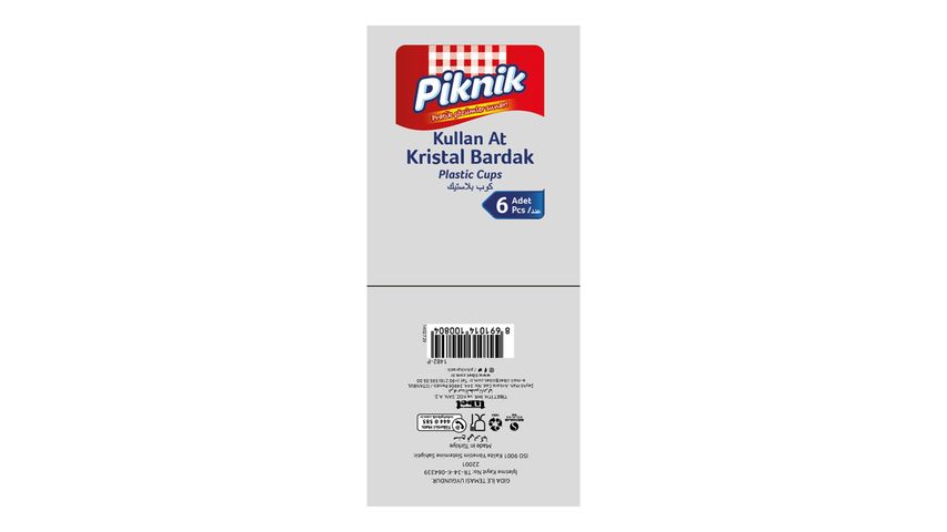 Piknik Kristal Bardak Şeffaf 6'lı