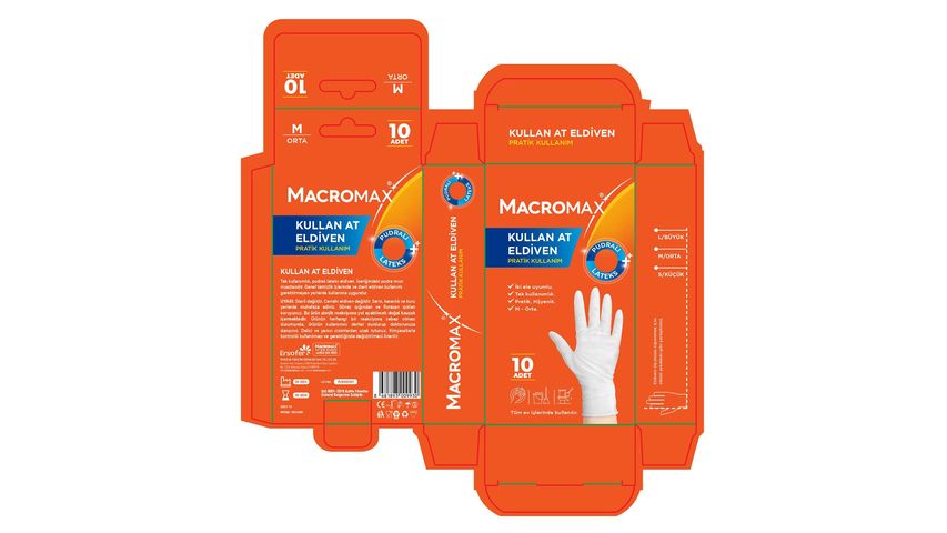 Macromax Disposable Powdered Latex Gloves M