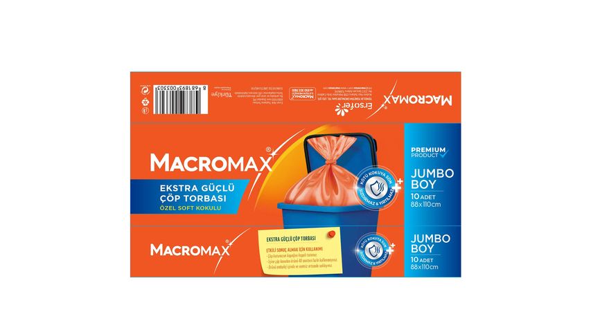 Macromax Extra Strong Garbage Bags Jumbo Size 10 Pieces