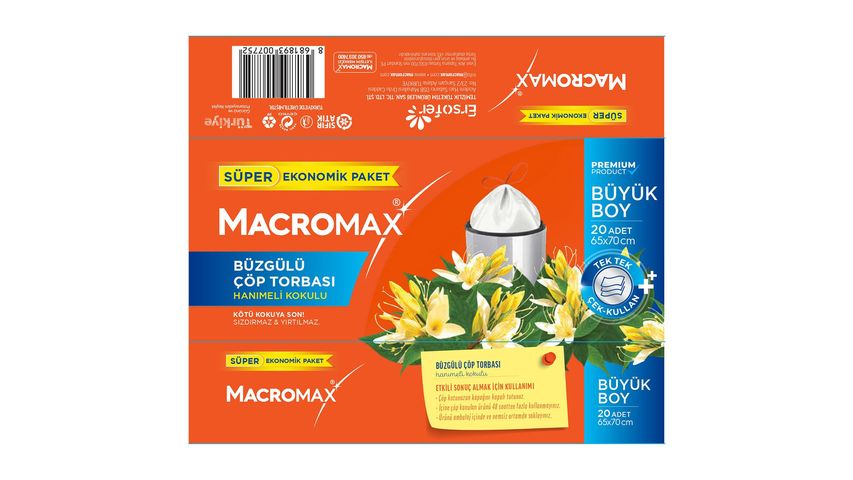 Macromax Honeysuckle Scented Drawstring Garbage Bags Large 20 Pack
