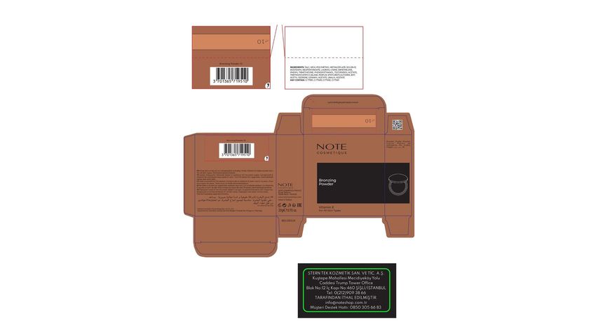 Note Bronzing Powder 10 Bronzlaştırıcı Pudra
