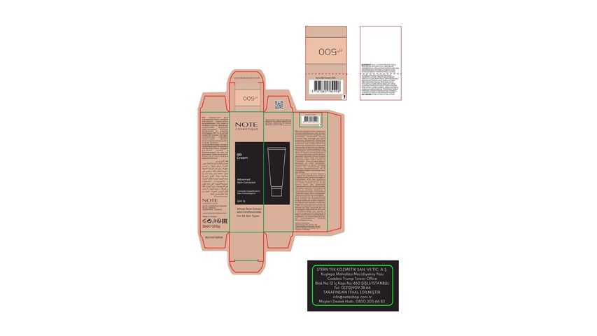 Note BB Cream Nemlendirici Etkili Doğal Kapatıcı SPF 15 BB Krem 500 30 ml