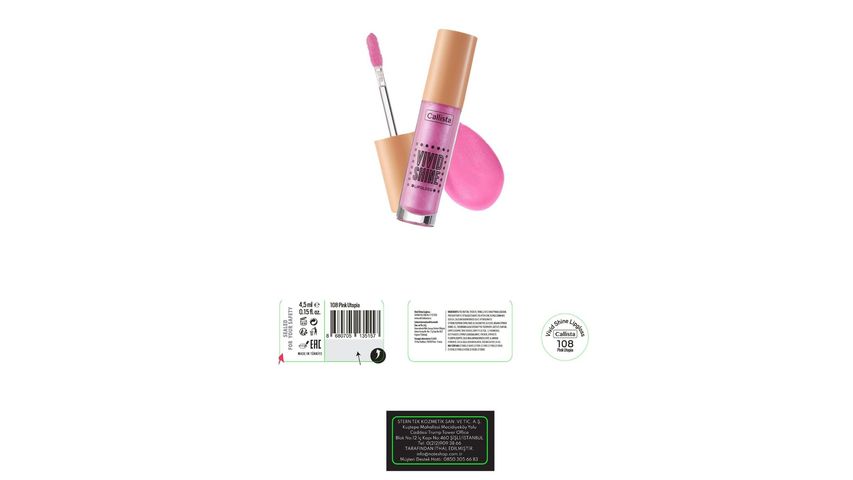 Callista Vivid Shine Lipgloss Nemlendiricili Dudak Parlatıcısı 108 Pink Utopia - Pembe