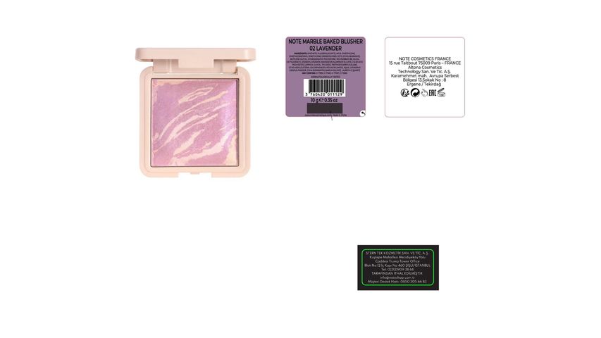 Note Marble Baked Blusher 02 Lavender