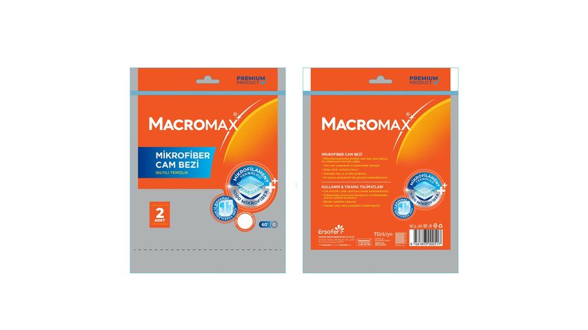 Macromax Microfiber Glass Cloth 2-Pack