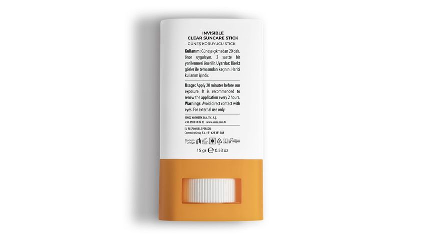 Sinoz SPF50+ Şeffaf Stick Günlük Kullanım Güneş Kremi 15 g