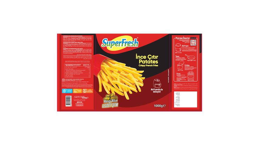 SuperFresh Dondurulmuş Çıtır Çubuk Patates 1 kg