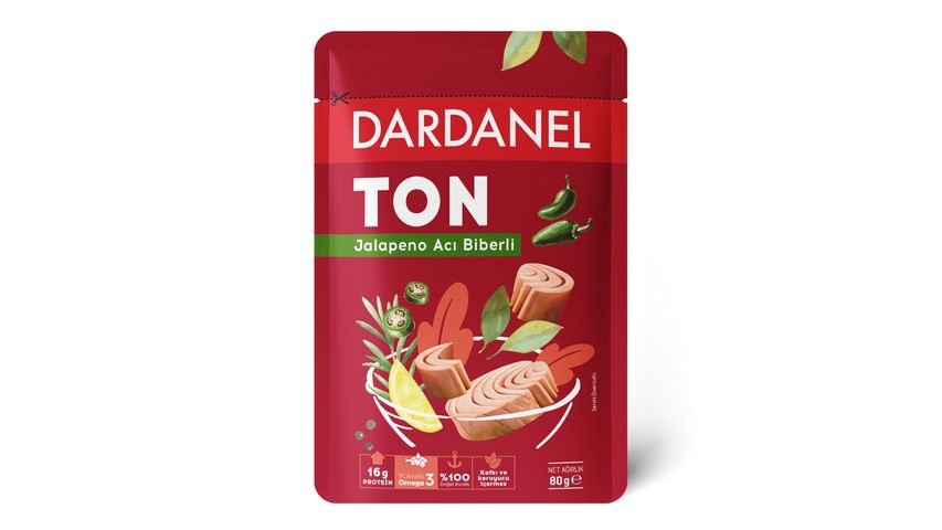Dardanel Ayçiçek Yağlı Jalapeno Biberli Ton Balığı Poşet 80 g