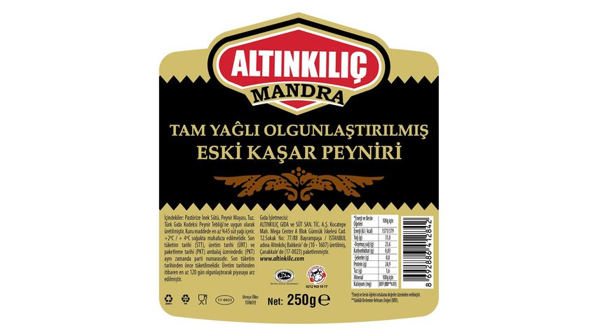 Altınkılıç Dairy Aged Kashkaval Cheese 250 g
