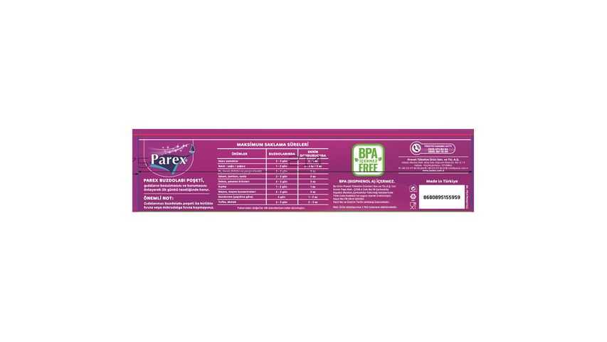 Parex Medium Size Freezer Bags, 20 Pack