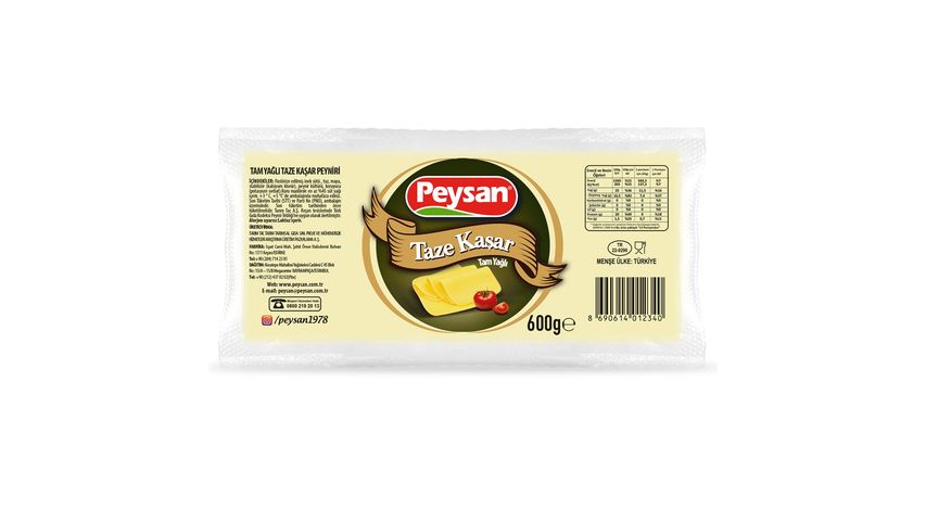 Peysan Tam Yağlı Taze Kaşar Peyniri 600 g