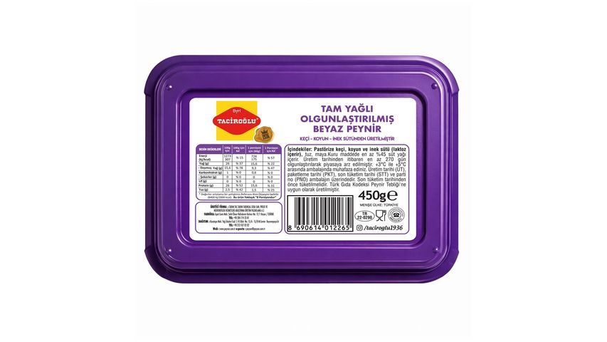 Taciroğlu Olgunlaştırılmış 3 Dilim Klasik Keçi Peyniri 450 g