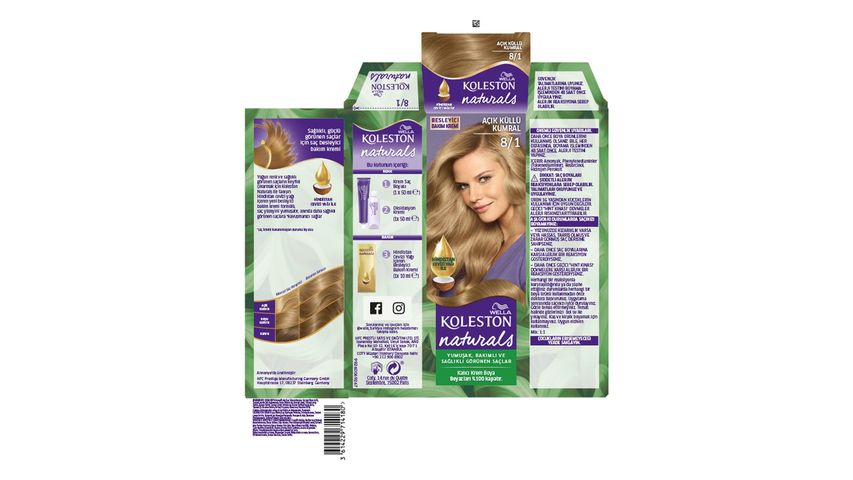 Wella Koleston Naturals Saç Boyası 8/1 Açık Küllü Kumral