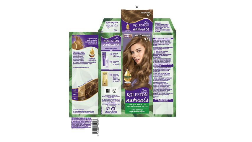 Wella Koleston Naturals Hair Dye 7/1 Ash Light Brown