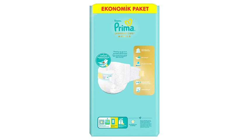 Prima Premium Care Economic Package 3 Size Diapers 52 Pieces