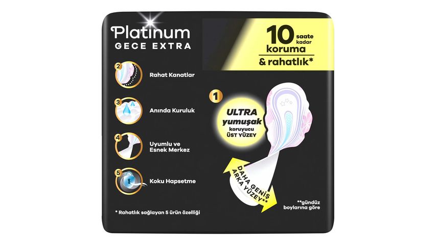 Orkid Platinum Hijyenik Ped Extra Gece 5'li
