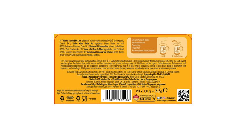 Doğuş Ihlamur Bitki Çayı 20 x 1.6 g