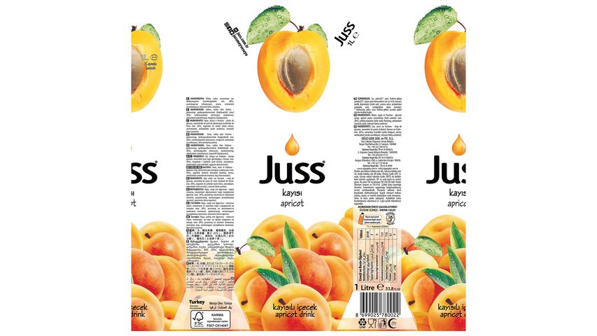Juss Apricot Flavored Fruit Juice 1 L