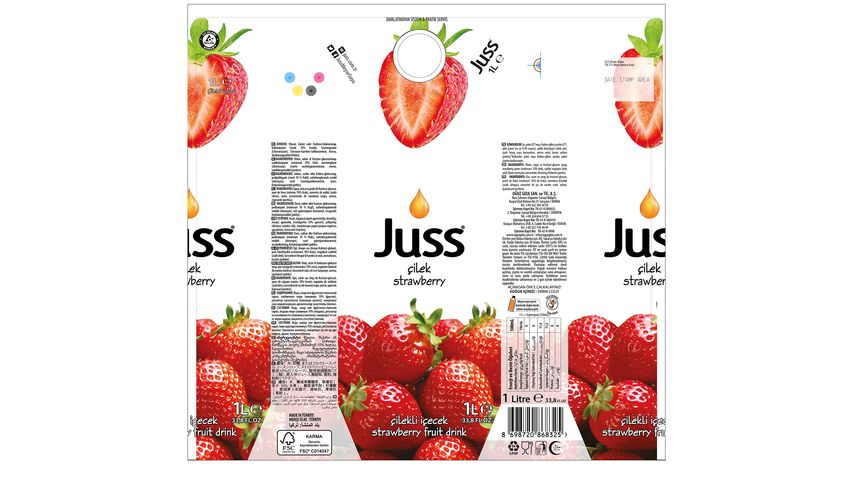 Juss Çilek Aromalı Meyve Suyu 1 L