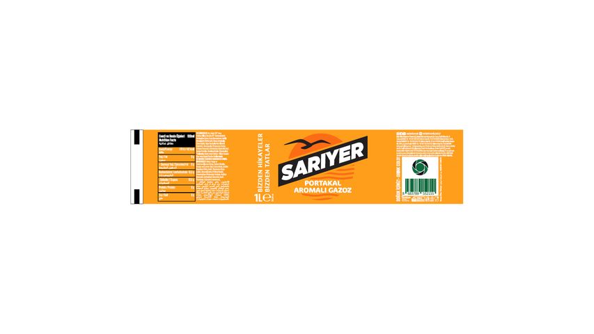 Sarıyer Portakal Aromalı Pet Şişe Gazoz 1 L