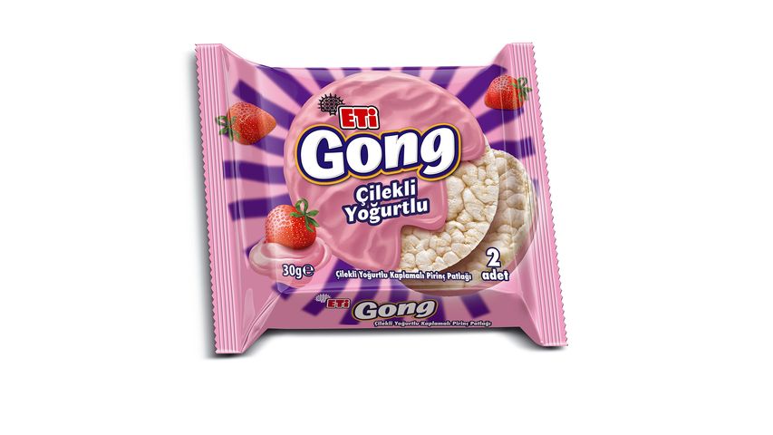 Eti Gong Çilekli Yoğurtlu Kaplamalı Pirinç Patlağı 30 g